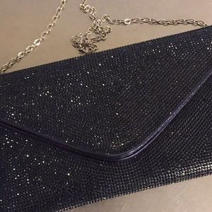 Evening bag glitter indigo blue